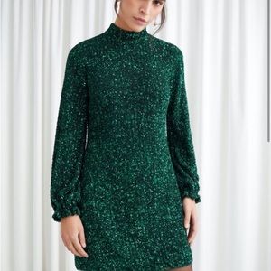 Green sequin dress